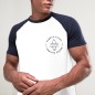 T-shirt Herren Weiß/Marineblau Baseball Summer Paradise