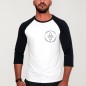 Camiseta con manga 3/4 de Hombre Blanca/Negra Baseball Summer Paradise