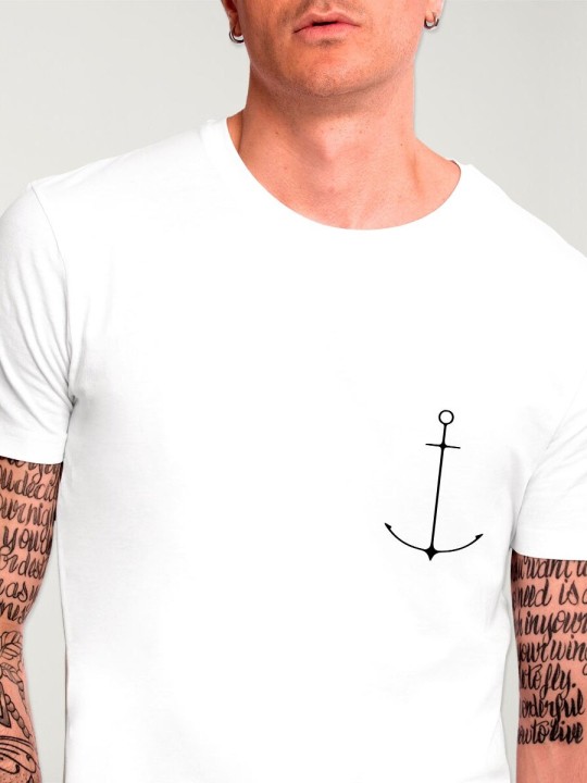 Camiseta de Hombre Blanca Minimal Anchor