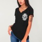 Women T-shirt V-neck Black Oaxaca Soul