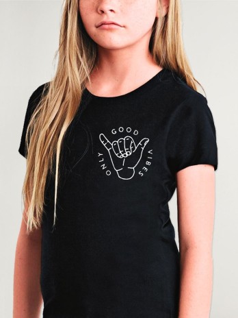Camiseta de Niña Negra Good Vibes