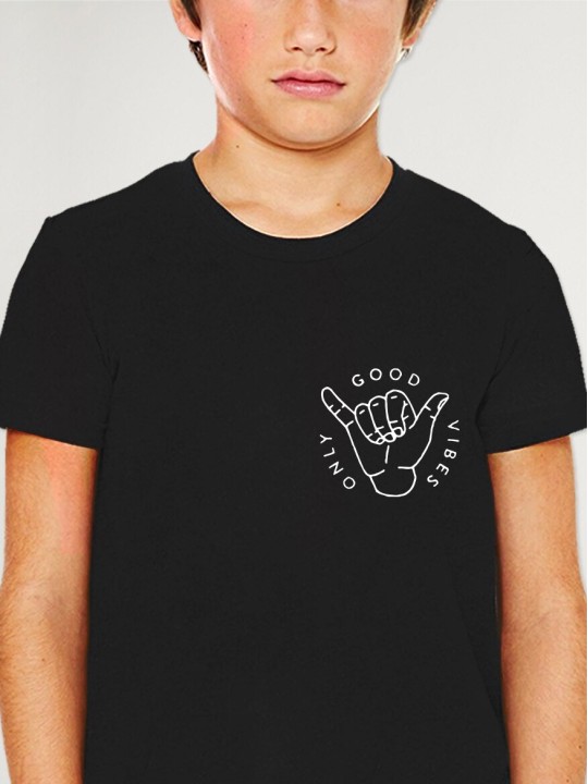 Camiseta de Niño Negra Good Vibes