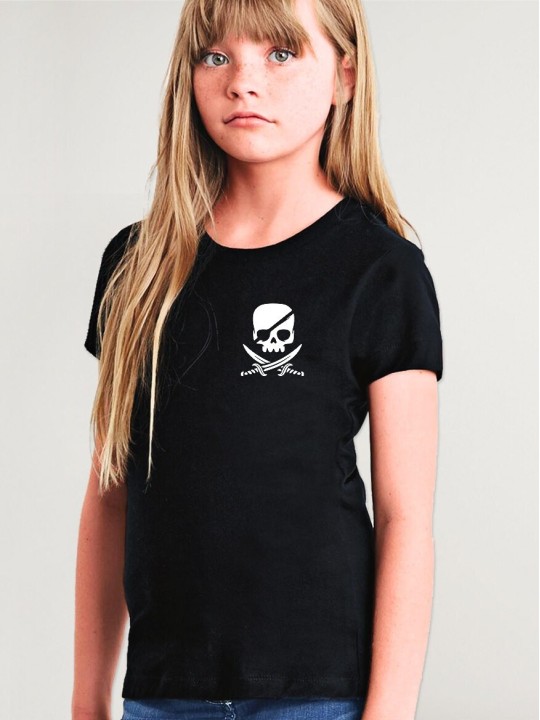 Girl T-shirt Black Pirate Life