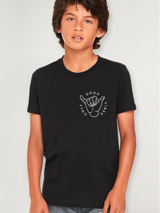 Camiseta de Niño Negra Good Vibes