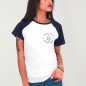 Maglietta Unisex Bianca/Blu Navy Baseball Summer Paradise