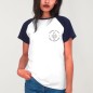 Camiseta Unisex Blanca/Azul Marino Baseball Summer Paradise