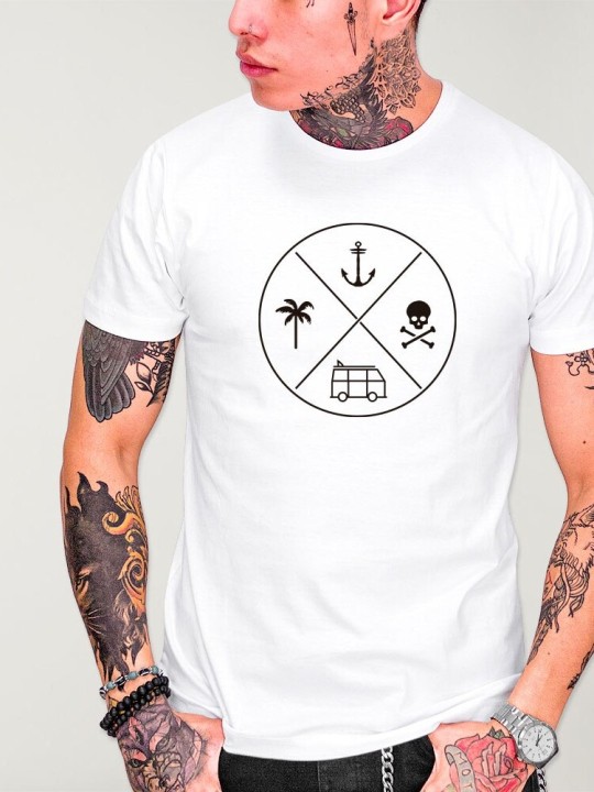 Camiseta de Hombre Blanca Travel