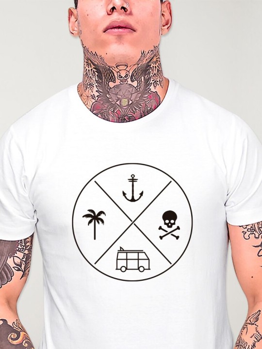 Camiseta de Hombre Blanca Travel