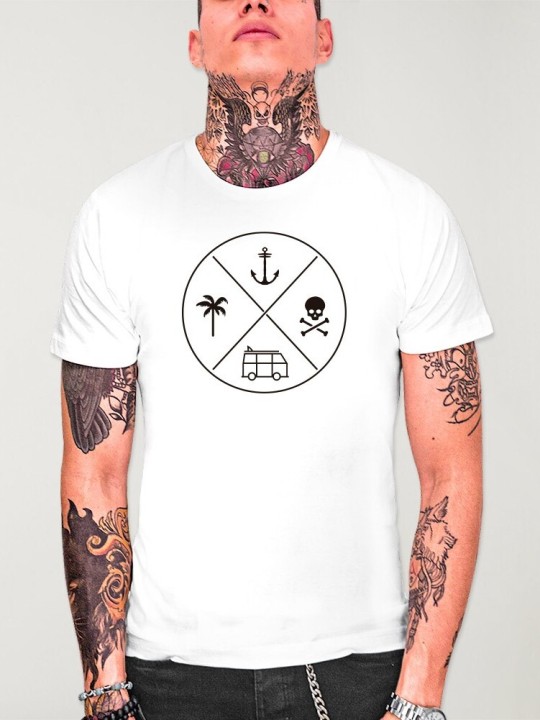 Camiseta de Hombre Blanca Travel