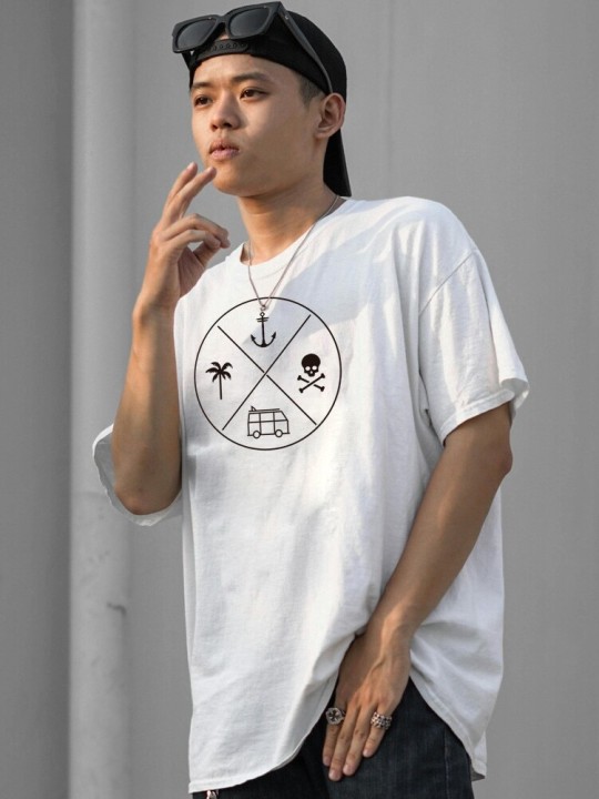 Men T-Shirt White Travel