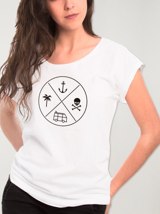 Camiseta de Mujer Blanca Travel