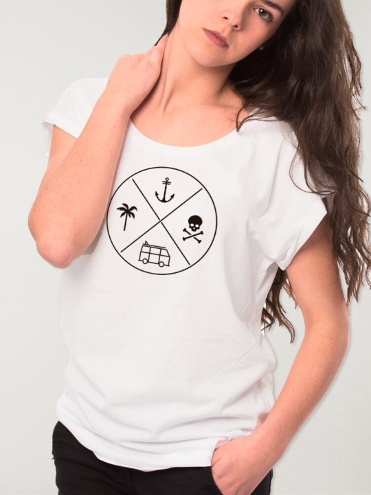 Women T-shirt White Travel