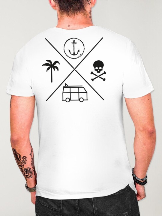 Men T-Shirt White Travel