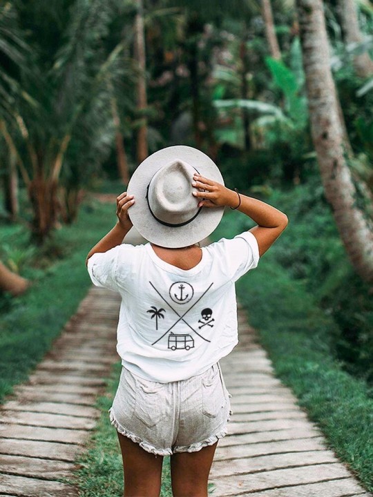 Camiseta de Mujer Blanca Travel