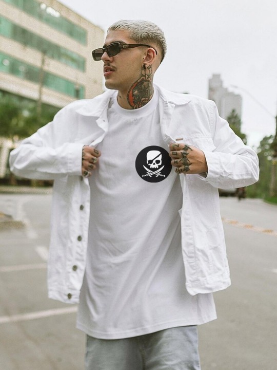 Camiseta de Hombre Blanca Pirate Life Cercle