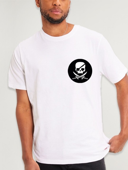 Camiseta de Hombre Blanca Pirate Life Cercle