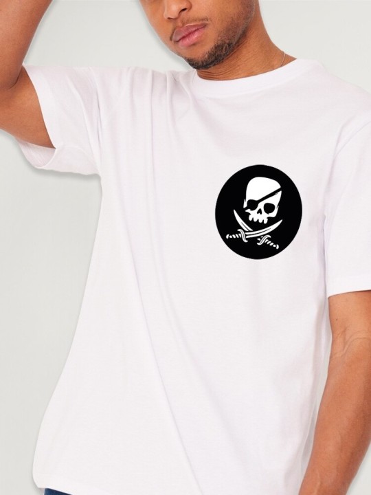 Camiseta de Hombre Blanca Pirate Life Cercle