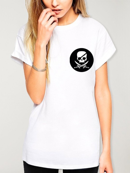 Camiseta de Mujer Blanca Pirate Life Cercle