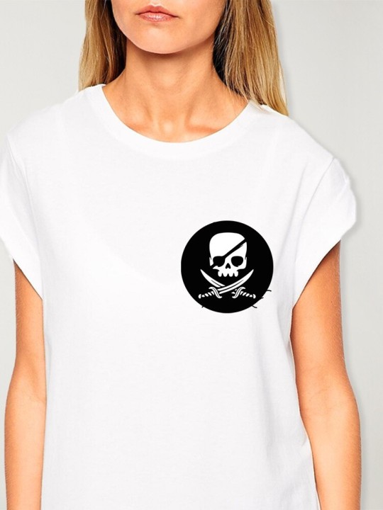 Camiseta de Mujer Blanca Pirate Life Cercle