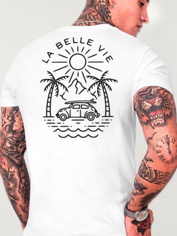 T-shirt Homme Blanc La Belle Vie