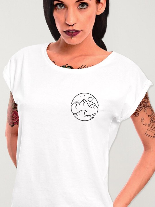 Women T-shirt White Compass