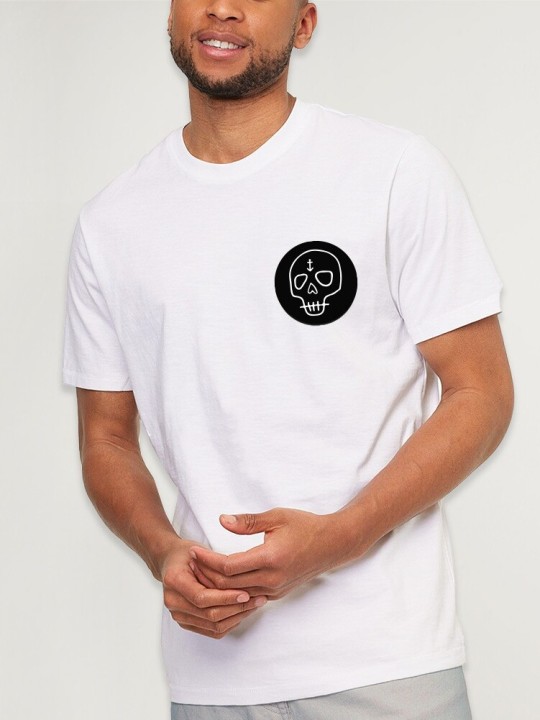 Men T-Shirt White Wanderer Skull