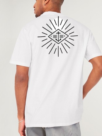 Camiseta de Hombre Blanca Wanderer Skull