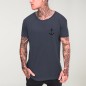 T-shirt Herren mit U-Ausschnitt Ozean Blue Peak