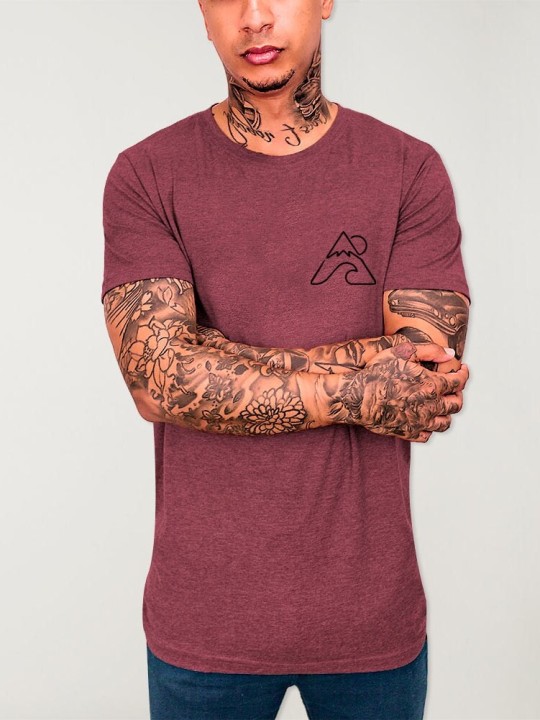 Men T-Shirt Burgundy Frontier