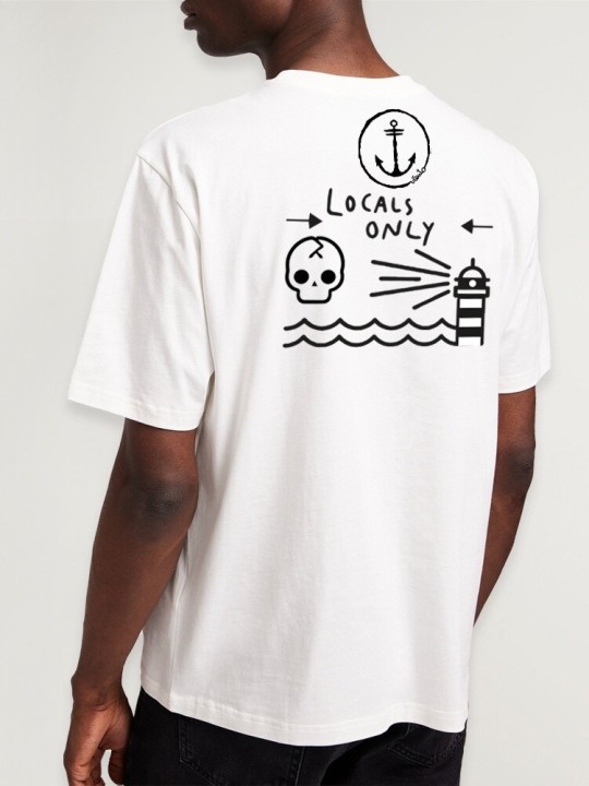 Men T-Shirt White Only Locals