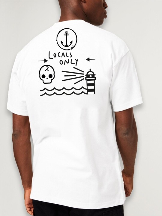 Men T-Shirt White Only Locals