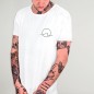 T-shirt Herren mit U-Ausschnitt Weiß Glassy