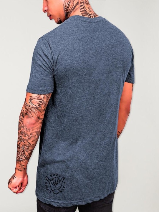 Camiseta de Hombre Azul Minimal Palm