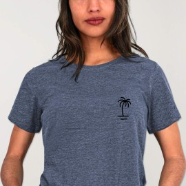 T-shirt Unisex Blau Minimal Palm