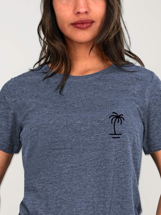 Camiseta Unisex Azul Minimal Palm