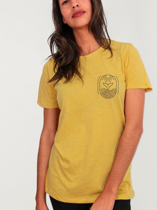 T-shirt Unisex Senf Sunny Whale