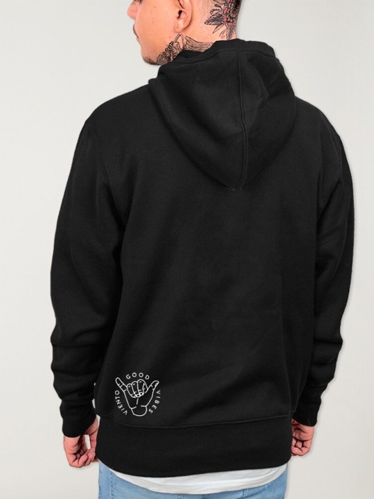 Men Hoodie with zipper Black Kalima