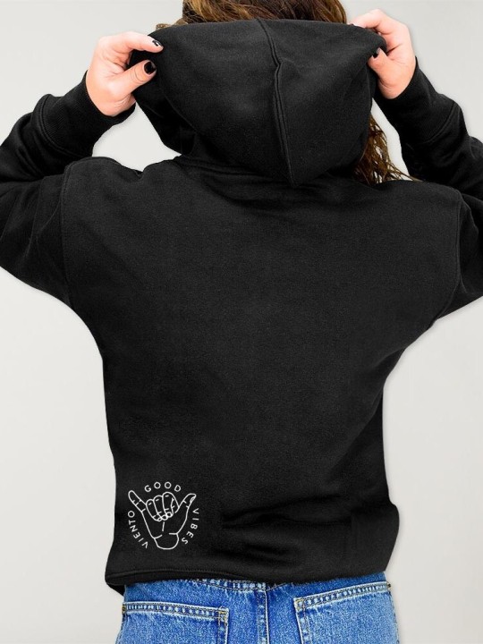 Women Hoodie with zipper Black Kalima