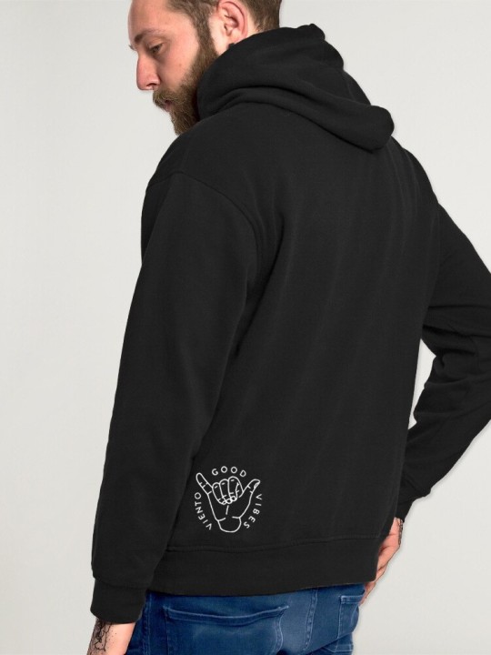 Sweat à capuche Homme Noir Skull Crash