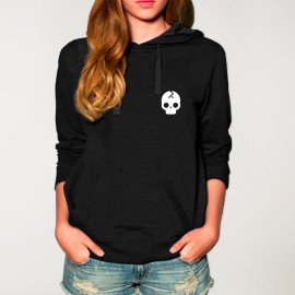 Sweat à capuche Femme Noir Skull Crash