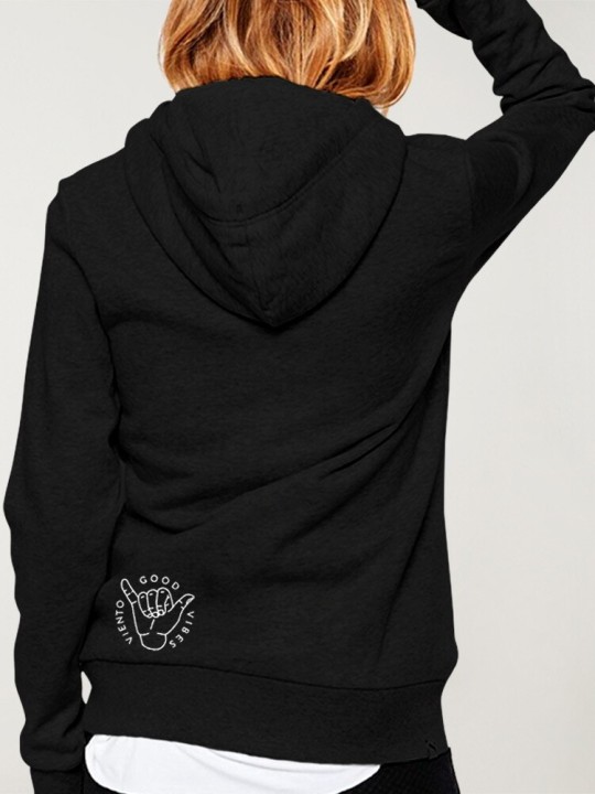 Women Hoodie Black Skull Crash