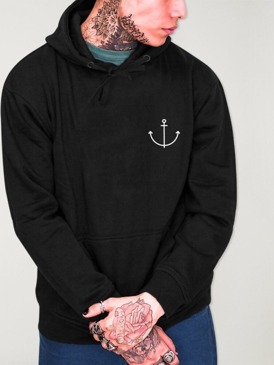 Men Hoodie Black Beach House