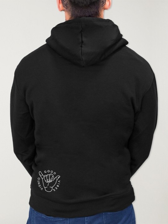 Men Hoodie Black Beach House