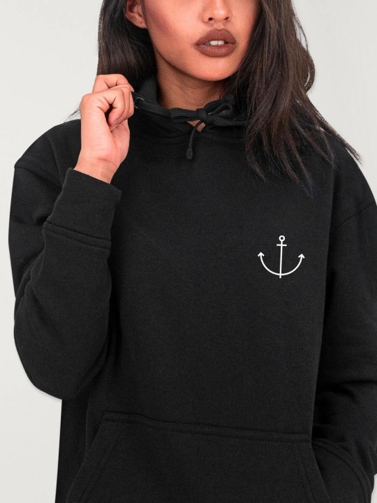 Women Hoodie Black Beach House