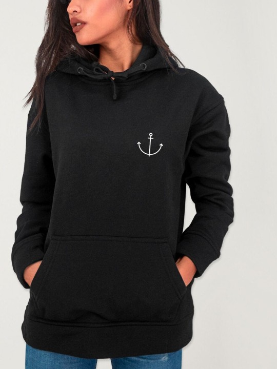 Women Hoodie Black Beach House