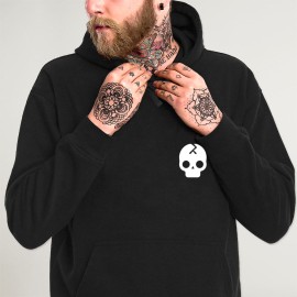 Sweat à capuche Homme Noir Skull Crash