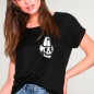 Camiseta de Mujer Negra Surfboard Skull