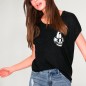 Camiseta de Mujer Negra Surfboard Skull