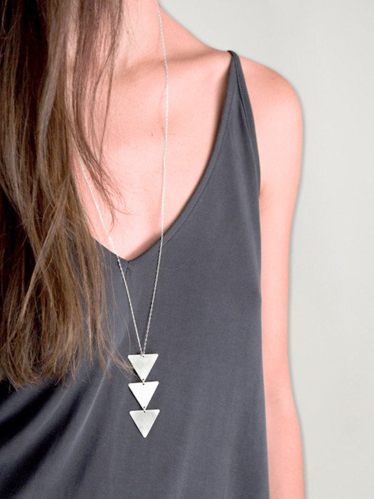 Collar Unisex Plateado Triangle