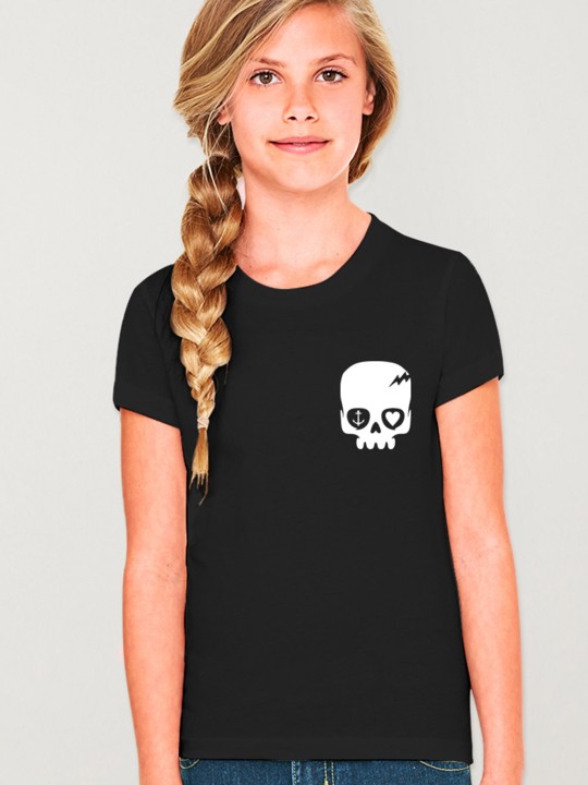 Camiseta de Niña Negra Calavera